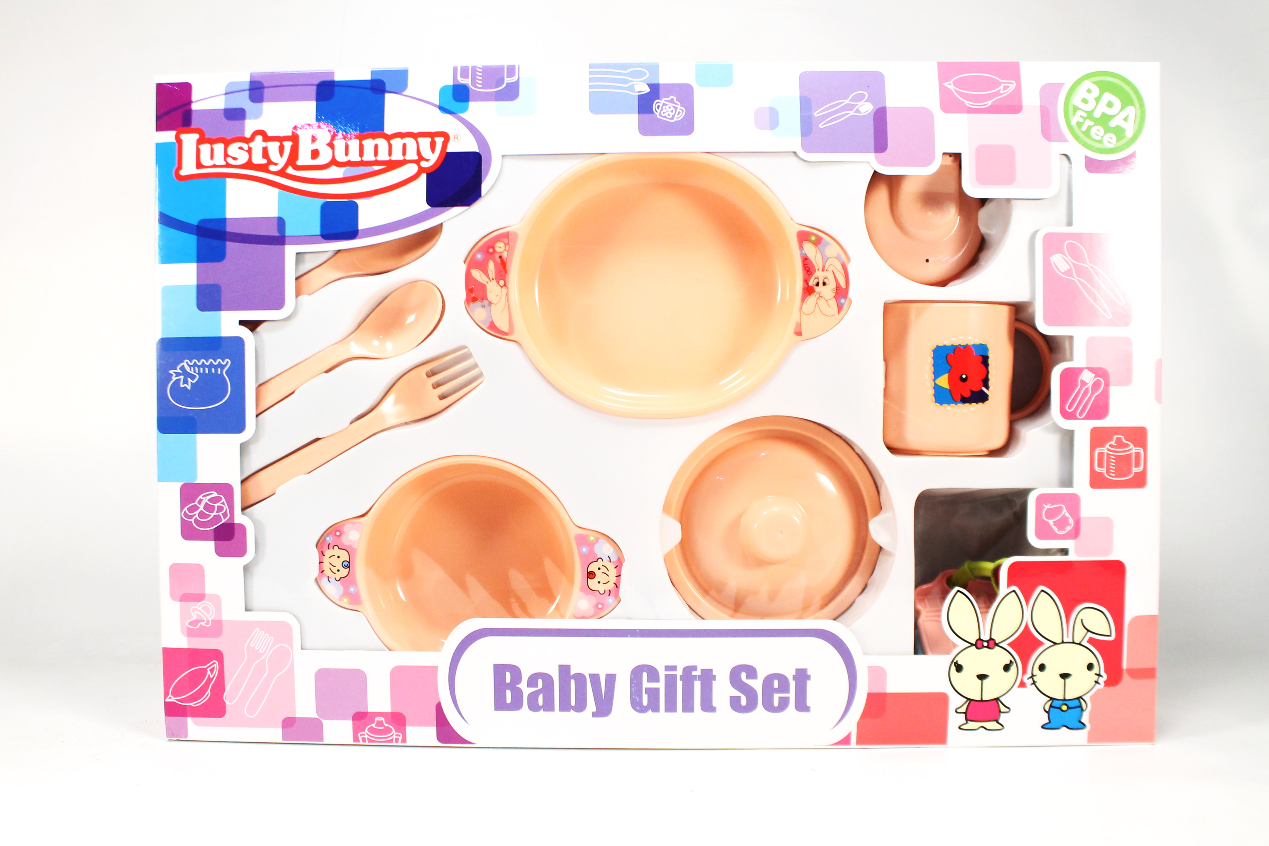 Feeding Set 9pcs + Mainan Lusty Bunny Box Wind @12