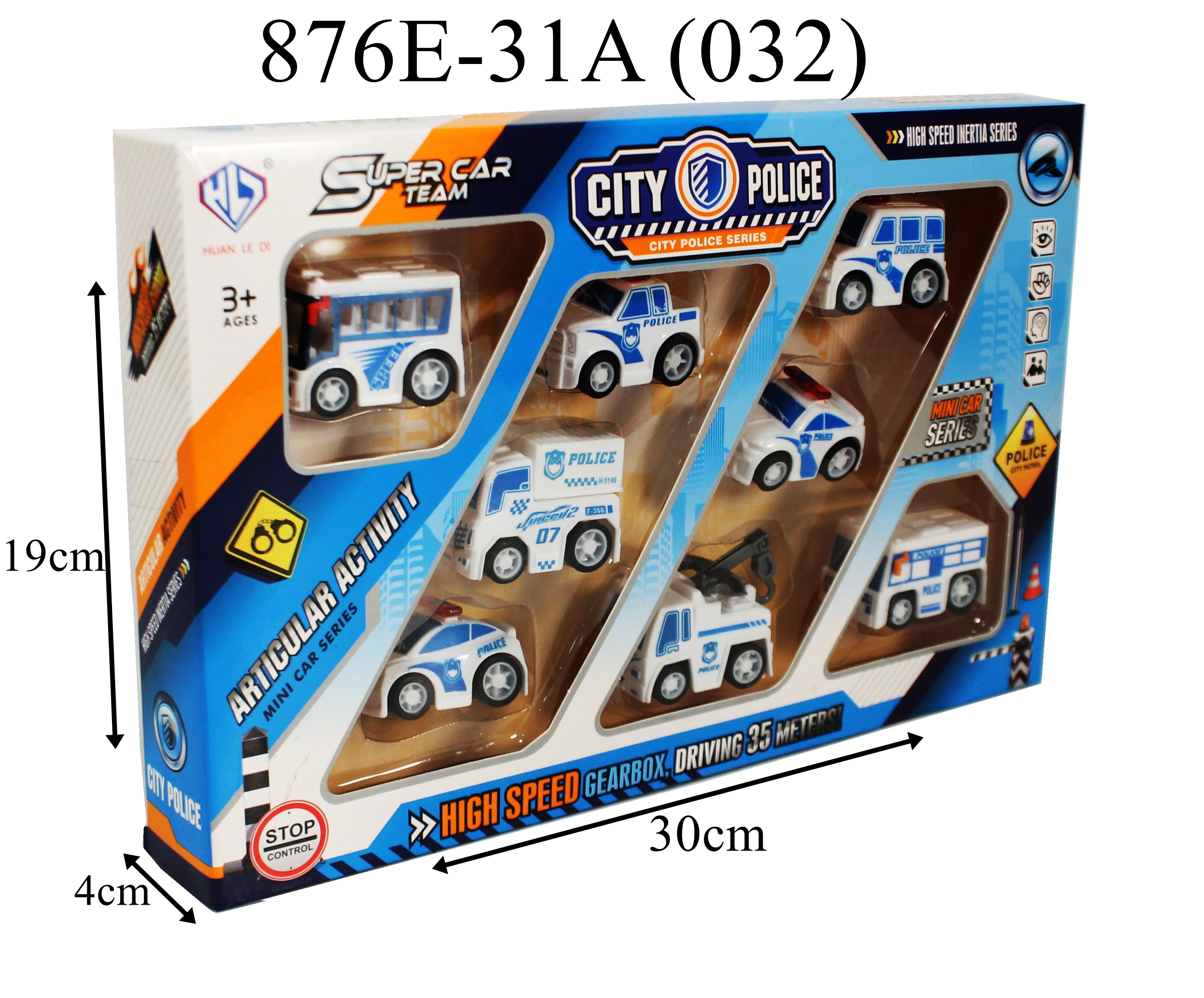^Mobil Polisi 8 pcs City Police Box Wind @96