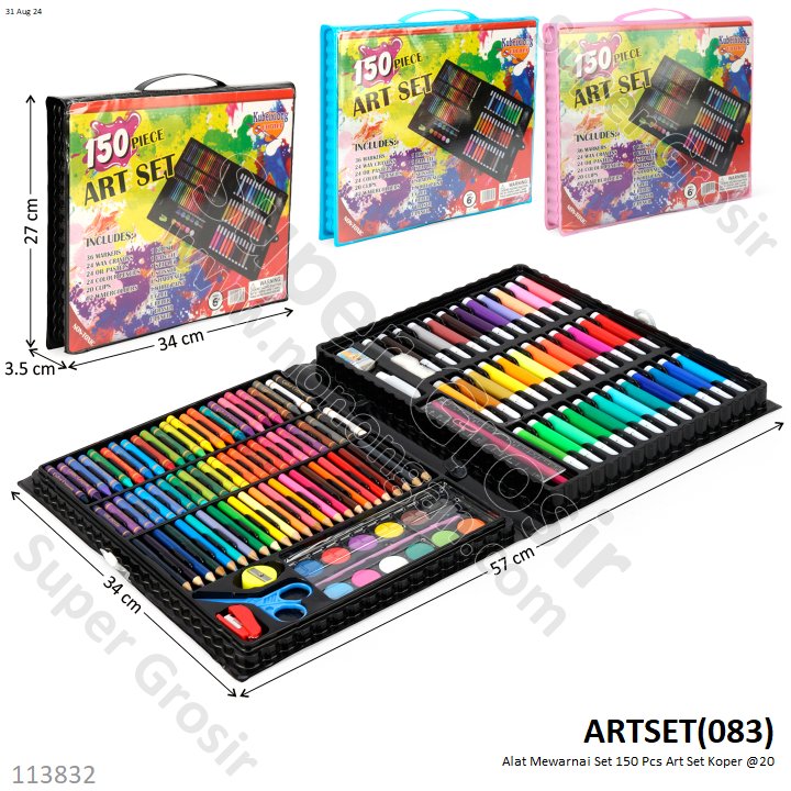 Alat Mewarnai Crayon Set 150 Pcs Art Set Koper @20