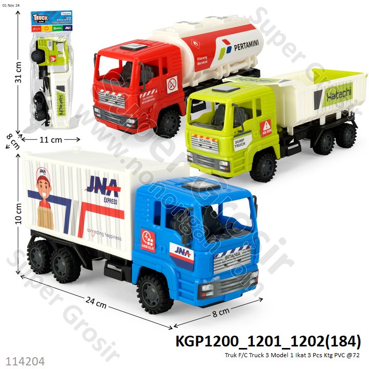 Truk F/C Truck 3 Model 1 Ikat 3 Pcs Ktg PVC @72