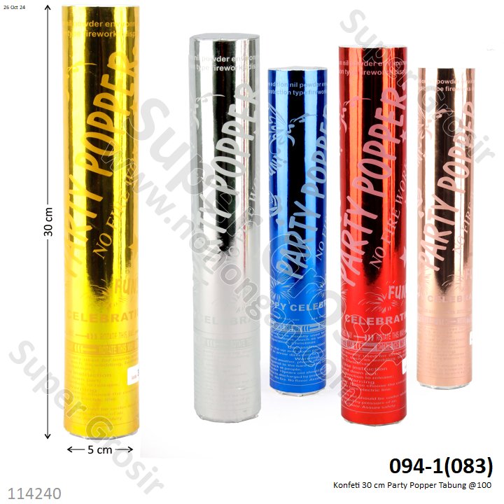 Konfeti 30 cm Party Popper Tabung @100