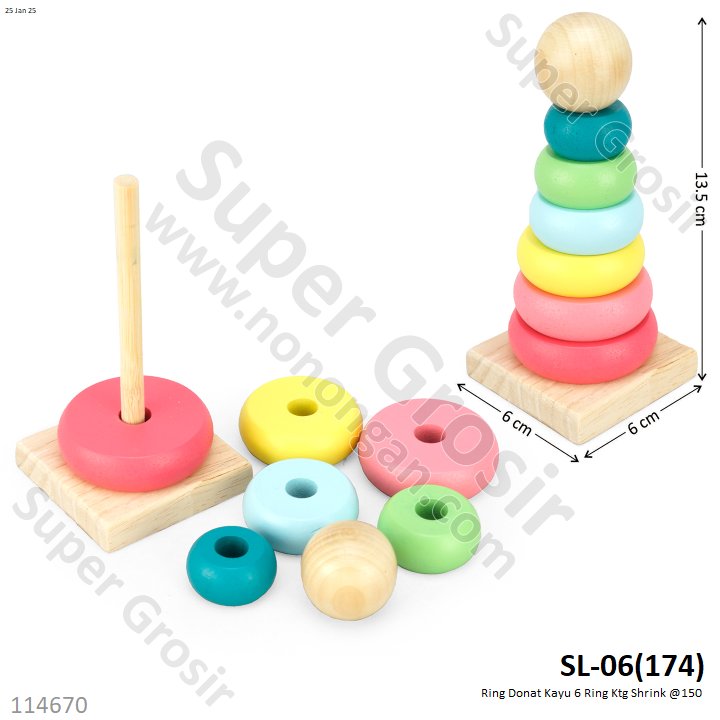 Ring Donat Kayu 6 Ring Ktg Shrink @150