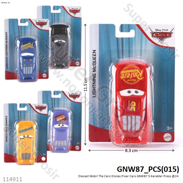 Diecast Mobil The Cars Disney Pixar Cars GNW87 5 Karakter Press @24