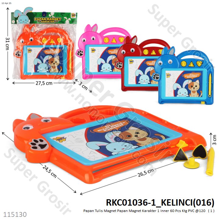 Papan Tulis Magnet Papan Magnet Karakter 1 Inner 60 Pcs Ktg PVC @120 