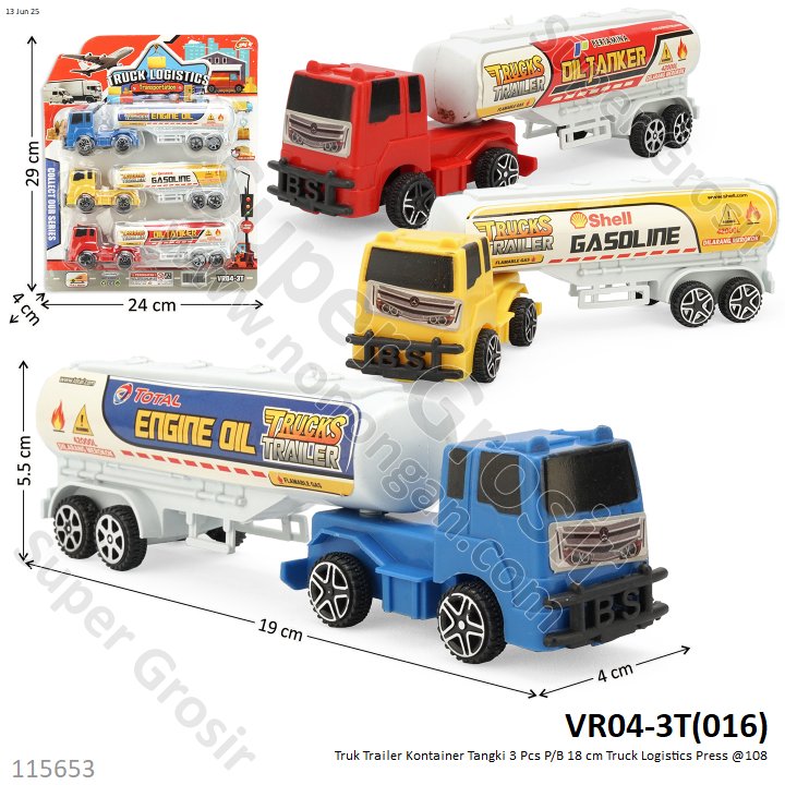 Truk Trailer Tangki 18 cm 3 Pcs P/B Truck Logistics Press @108