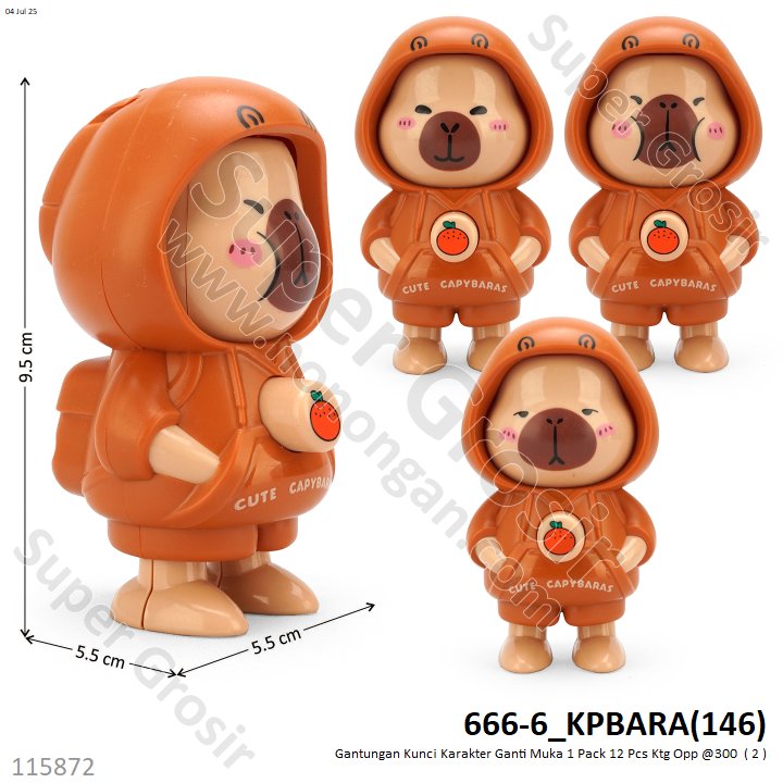 Boneka Ganti Muka Karakter 2 In 1 Gantungan Kunci 1 Pack 12 Pcs Ktg Opp @300