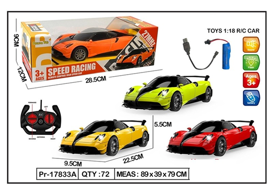 R/C Mobil Lamborghini 1:18 Charge + Kabel Charge Lampu Speed Racing 27 MHz 4 Channel 1 Ikat 4 Pcs 1 Inner 36 Pcs Box Window @72