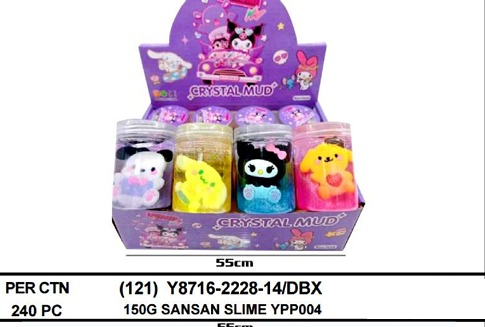 Slime Tabung 7,5 cm Crystal Mud 1 Box 12 Pcs Tabung @240