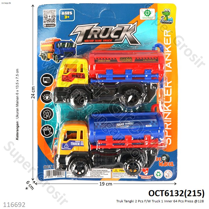 Truk Tangki 2 Pcs F/W Truck 1 Inner 64 Pcs Press @128