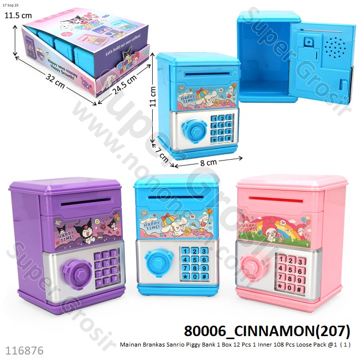 Mainan Brankas Sanrio Piggy Bank 1 Box 12 Pcs 1 Inner 108 Pcs Loose Pack @1