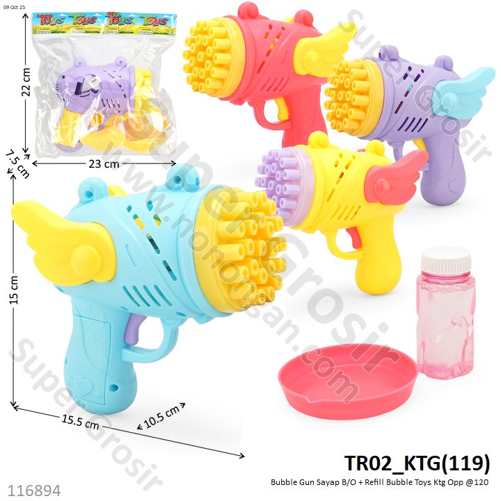 Bubble Gun Sayap B/O + Refill Bubble Toys Ktg Opp @120