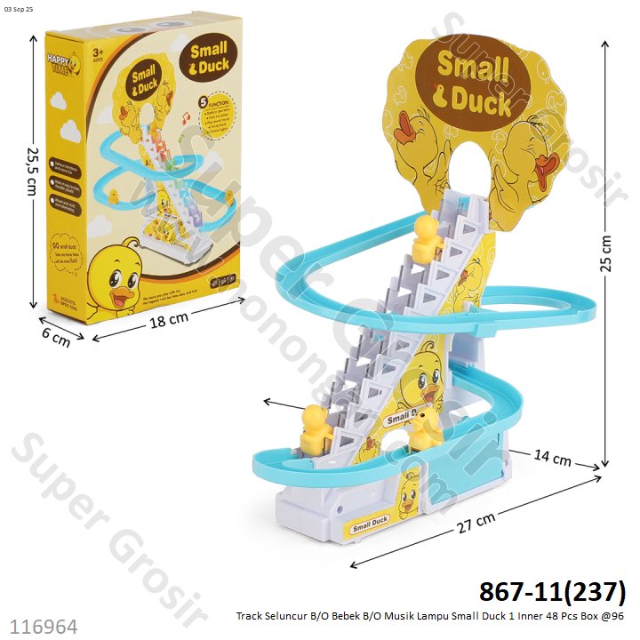 Track Seluncur B/O Bebek B/O Musik Lampu Small Duck 1 Inner 48 Pcs Box @96