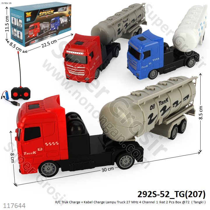 R/C Truk Charge + Kabel Charge Lampu Truck 27 MHz 4 Channel 1 Ikat 2 Pcs Box @72