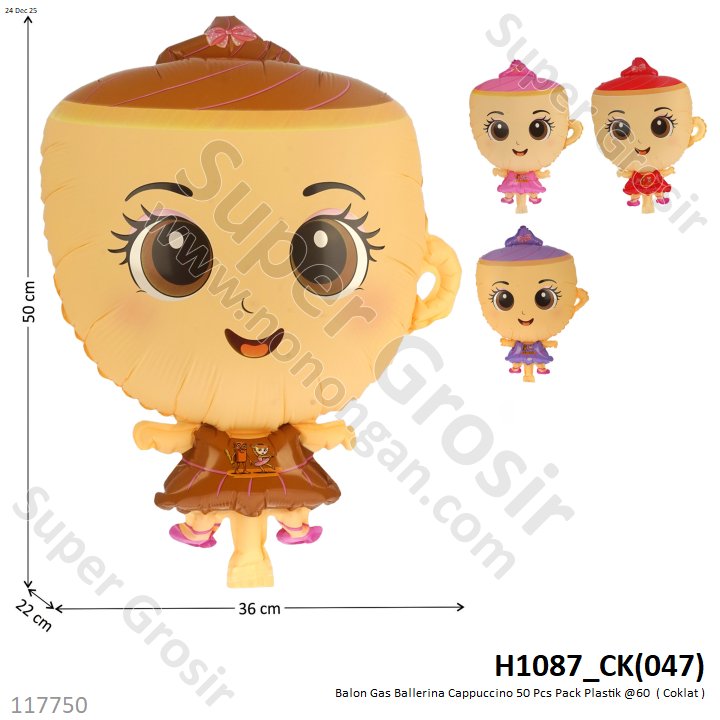 Balon Gas Ballerina Cappuccino 50 Pcs Pack Plastik @60