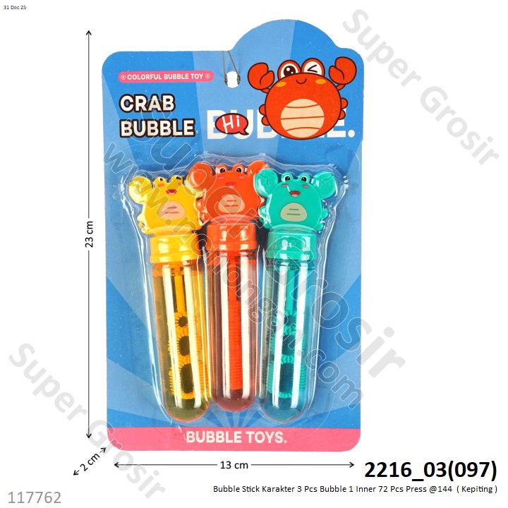 Bubble Stick Karakter 3 Pcs Bubble 1 Inner 72 Pcs Press @144