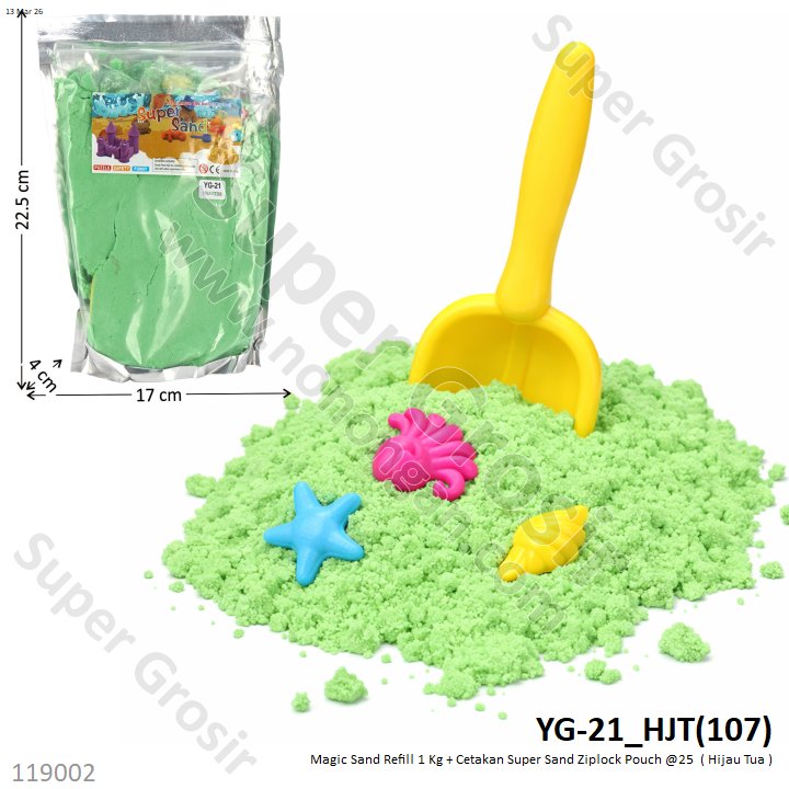 Magic Sand Refill 1 Kg + Cetakan Super Sand Ziplock Pouch @25