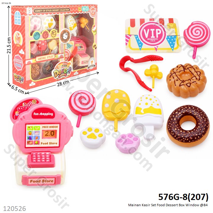 Mainan Kasir Set Food Dessert Box Window @84