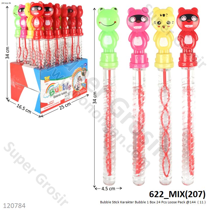 Bubble Stick Karakter Bubble 1 Box 24 Pcs Loose Pack @144
