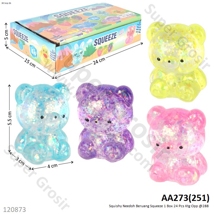 Squishy Needoh Beruang Squeeze 1 Box 24 Pcs Ktg Opp @288