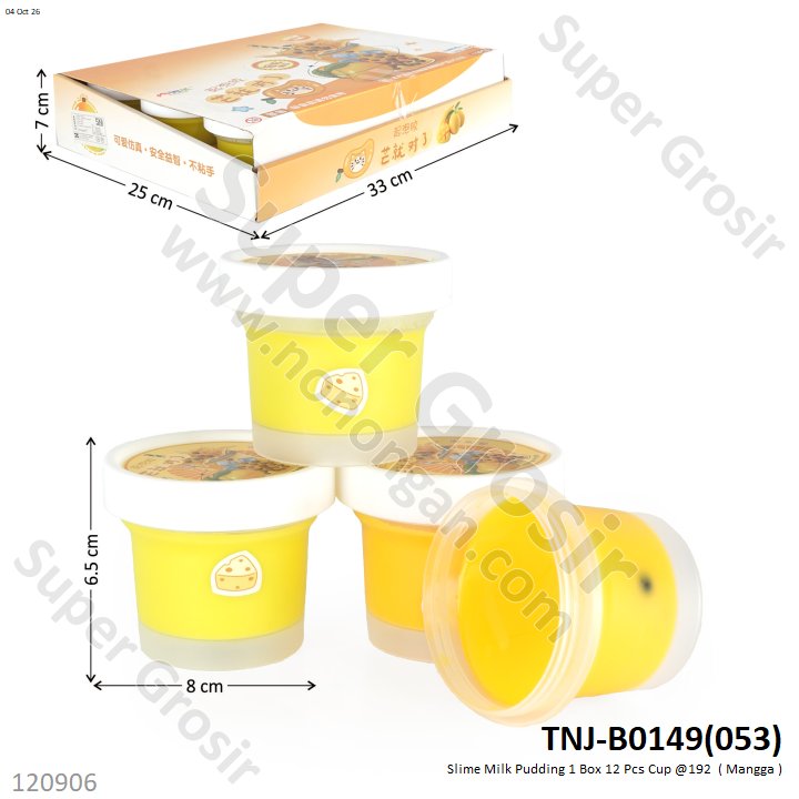 Slime Milk Pudding 1 Box 12 Pcs Cup @192