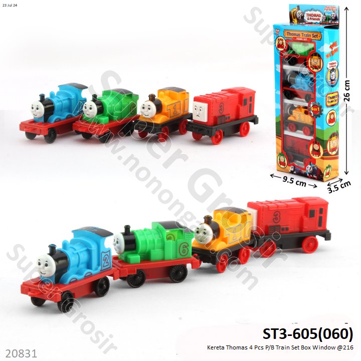 Kereta Thomas 4 Pcs P/B Train Set Box Window @216