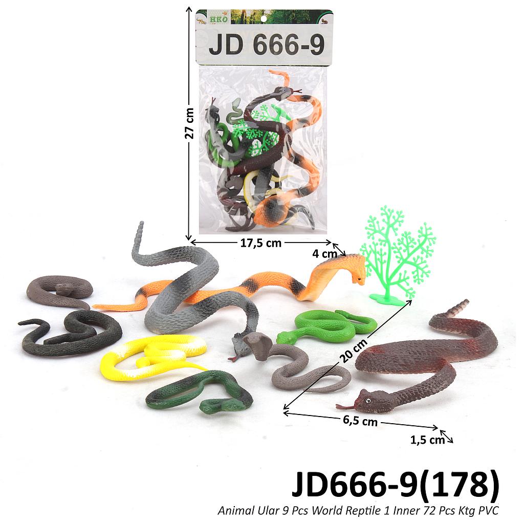 Hewan Ular Karet 9 Pcs World Reptile 1 Inner 72 Pcs Ktg PVC @144