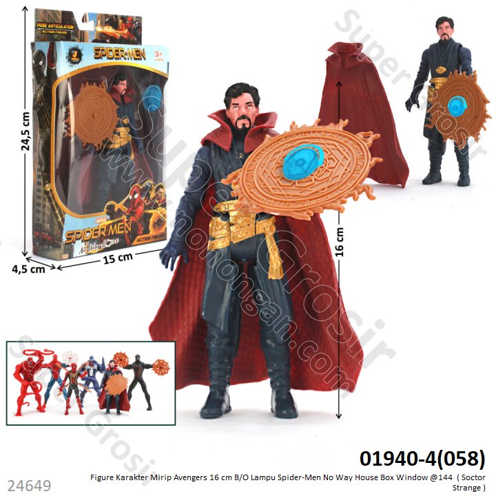 Action Figure Avengers 16 cm B/O Lampu Spider-Men No Way House Box Window @144