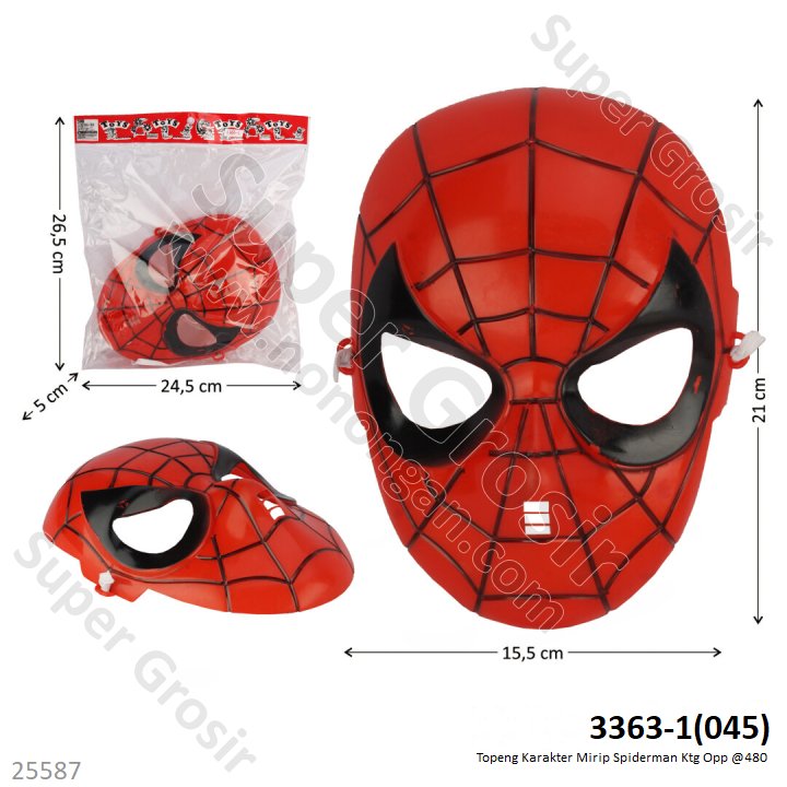 Topeng Spiderman 1 Ikat 10 Pcs Ktg Opp @480