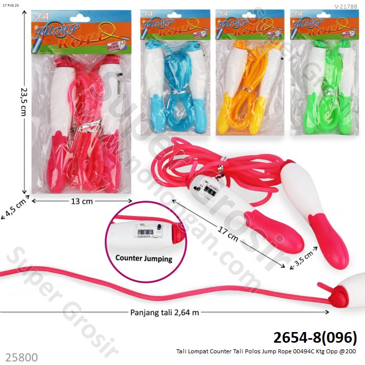 Tali Lompat Counter Tali Polos Jump Rope 00494C Ktg Opp @200