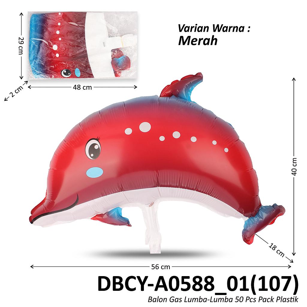 Balon Gas Lumba-Lumba 50 Pcs Pack Plastik @60 