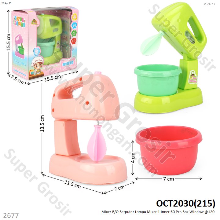 Cooking Set Mixer B/O Berputar Lampu Mixer 1 Inner 60 Pcs Box Window @120