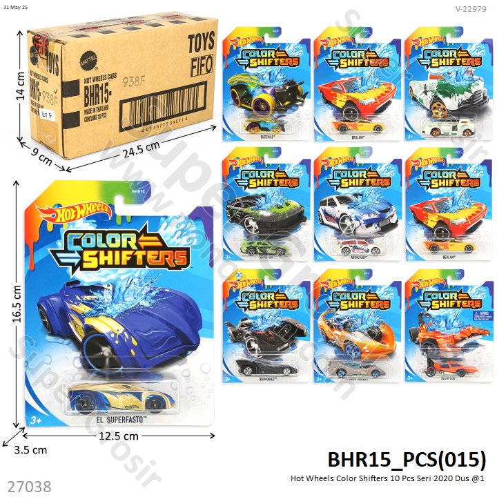 Hot Wheels Color Shifters 10 Pcs Seri 2020 Dus @10