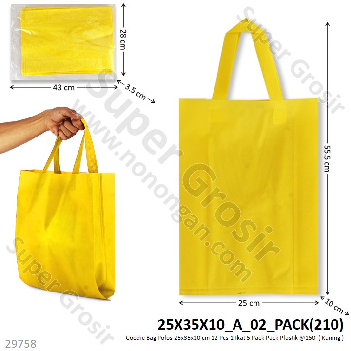 Goodie Bag Polos 25x35x10 cm 12 Pcs 1 Ikat 5 Pack Pack Plastik @150