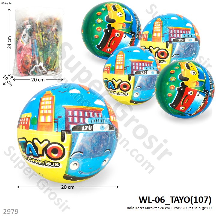 Bola Karet Karakter 20 cm 1 Pack 20 Pcs Jala @500