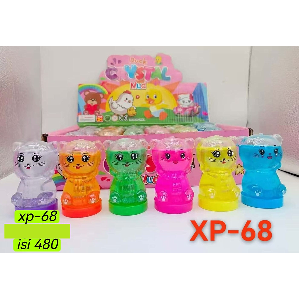 Slime Botol Karakter Kecil Crystal Mud 1 Box 24 Pcs Botol @480