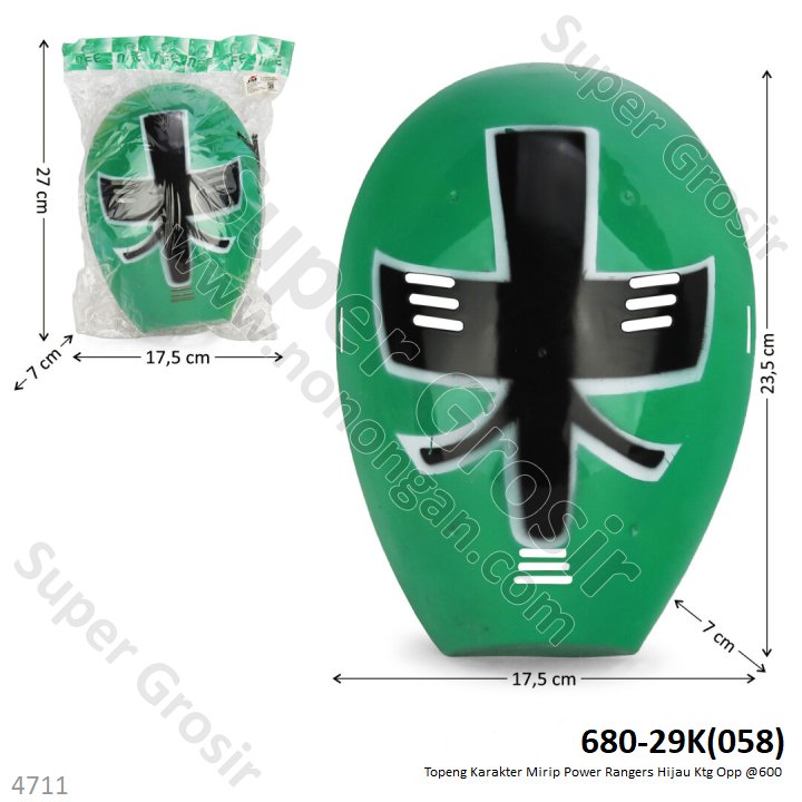 Topeng Power Rangers Hijau Ktg Opp @600
