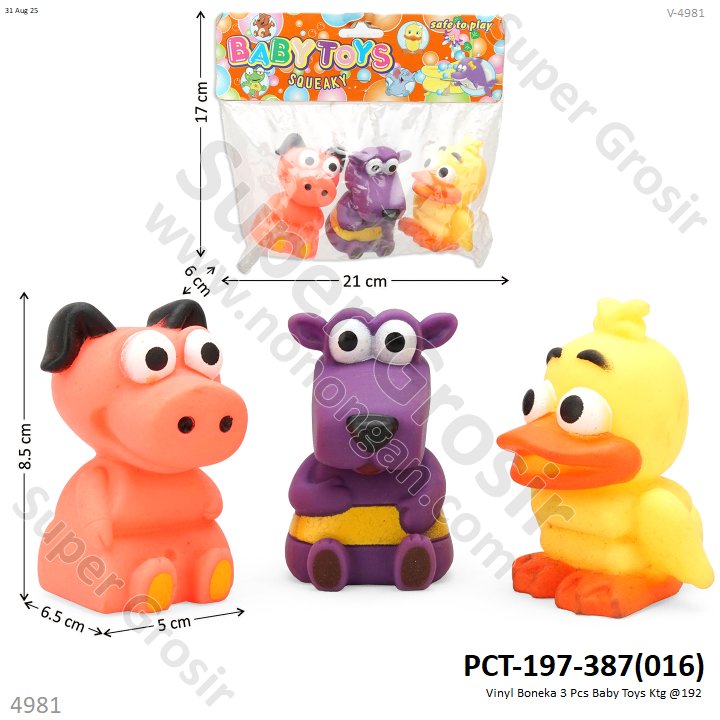 Vinyl Boneka 3 Pcs Baby Toys Ktg @192