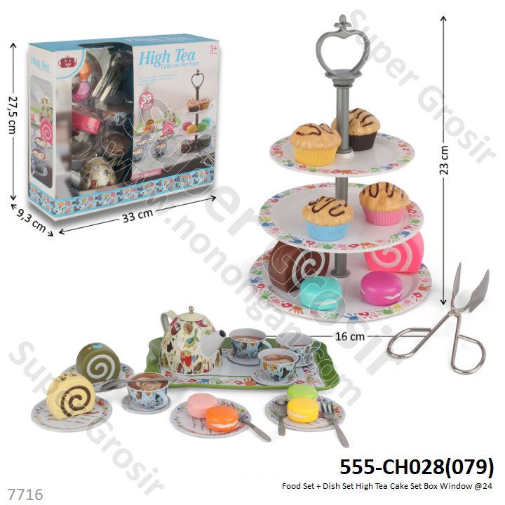 Food Set Dessert dan Teko Set High Tea Box Window @24