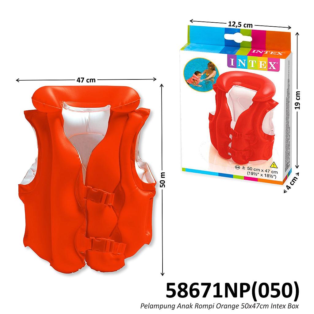 Pelampung Rompi Orange Intex 50x47 cm Box @24