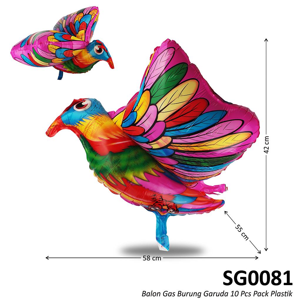 (Obral) Balon Gas Burung Garuda (Tidak Untuk Diisi Gas) 10 Pcs Pack Plastik