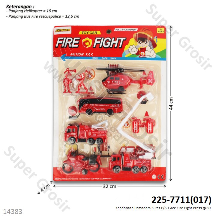Kendaraan Damkar 5 Pcs P/B + Acc Fire Fight Press @60
