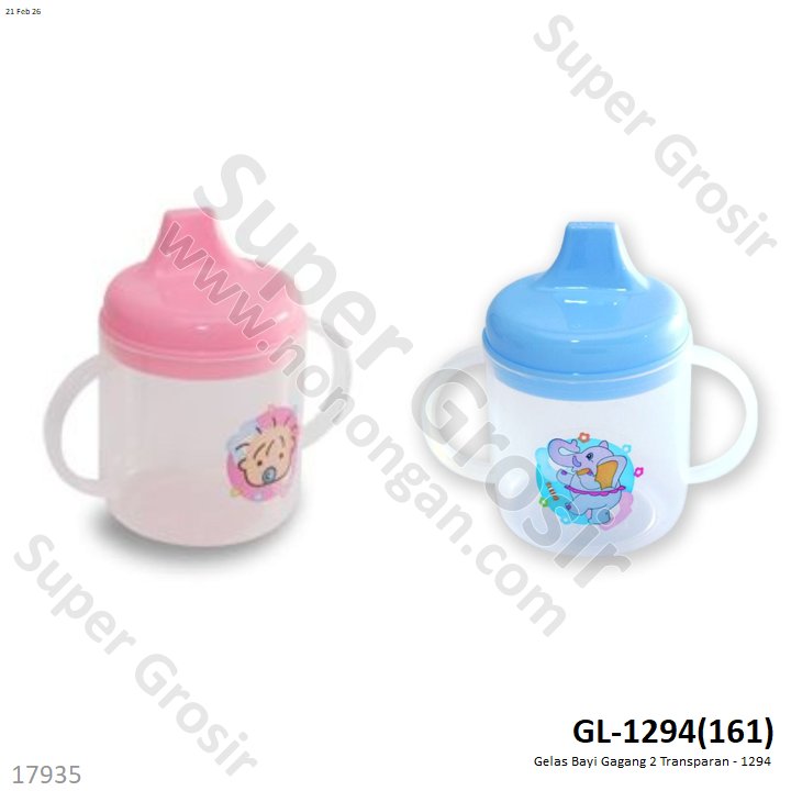Gelas Bayi Gagang 2 Transparan Ktg @12