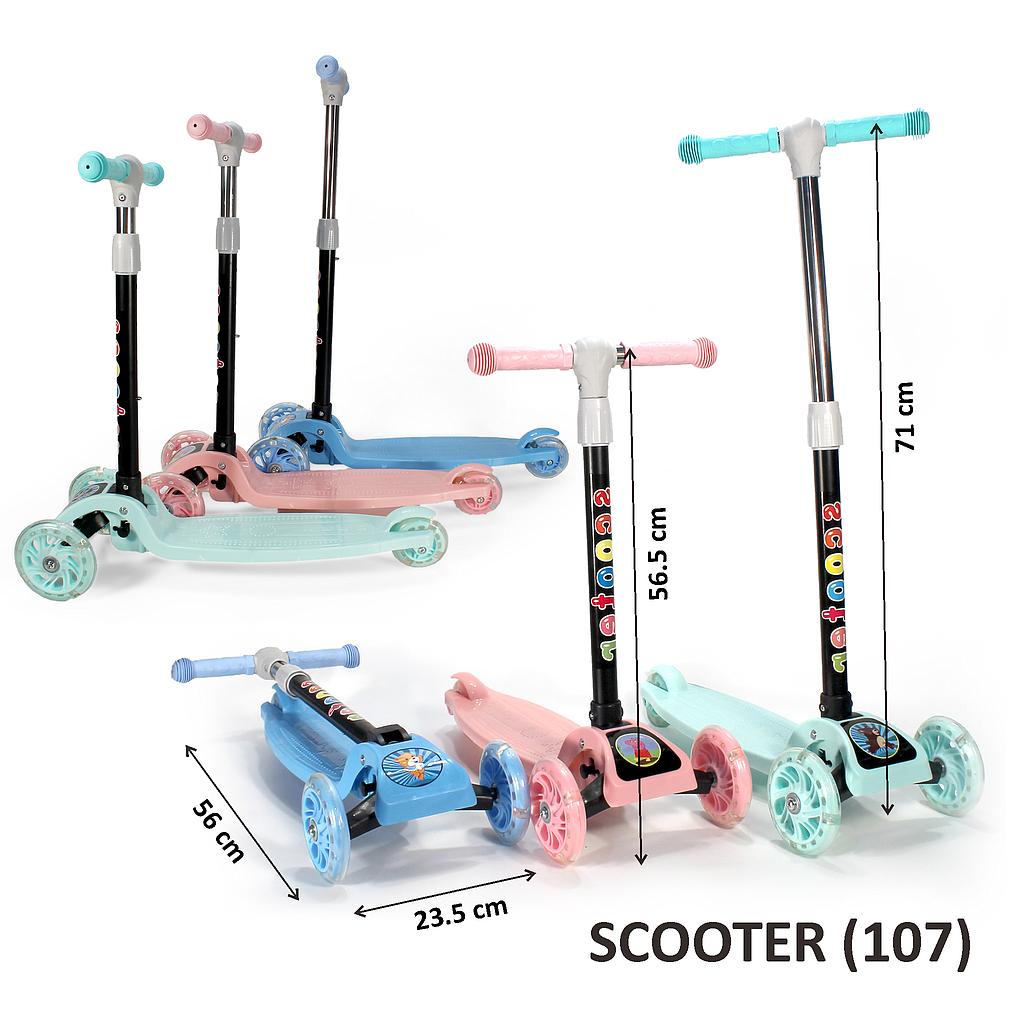 Scooter Roda 3 Nyala Rem Kaki Scooter FCJB-616 2 Warna Box @12