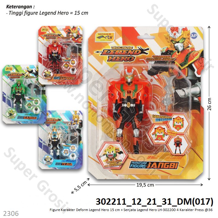 Action Figure Legend Hero Set Senjata Deform 15 cm LH-302200 4 Karakter Press @36