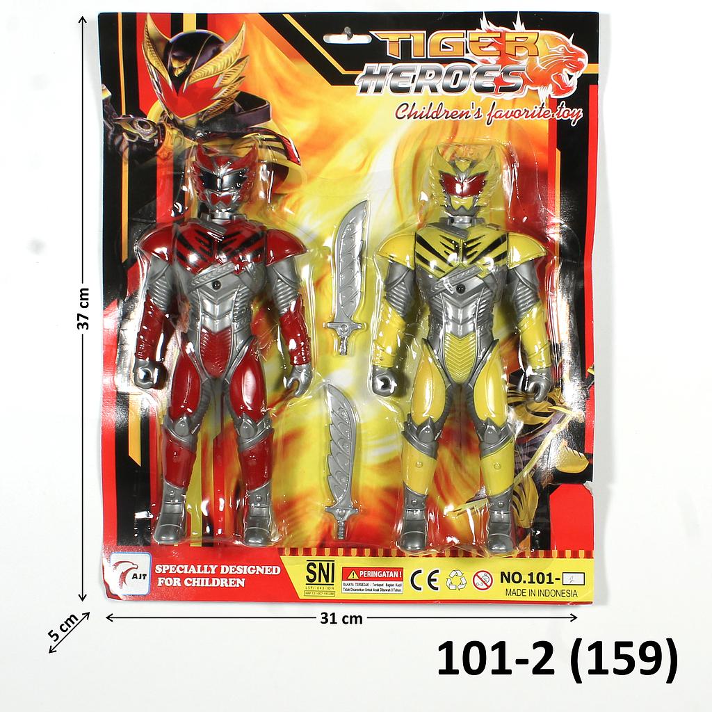 Action Figure Kamen Rider Set 2 Pcs dan Pedang 2 Pcs Tiger Heroes Press @72 