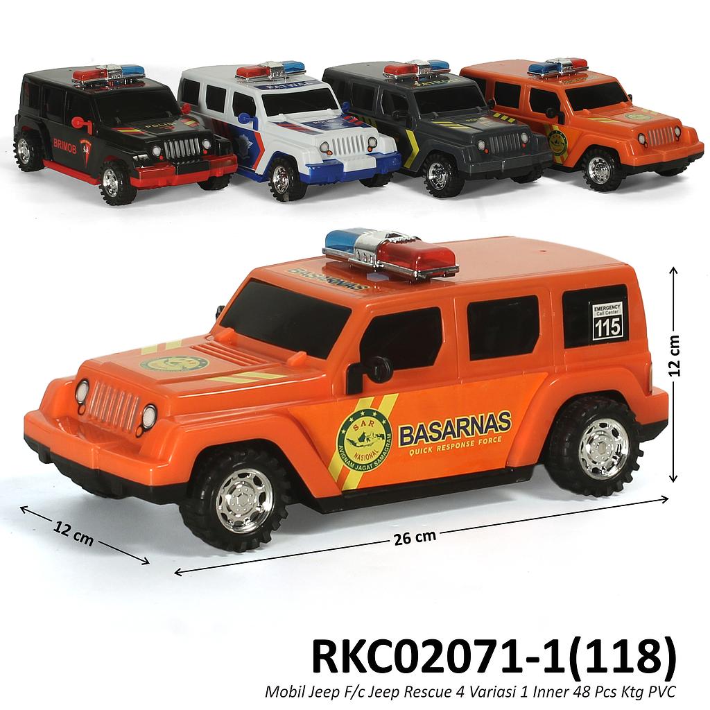 Mobil Jeep Wrangler F/C Rescue 4 Variasi 1 Inner 48 Pcs Ktg PVC @96