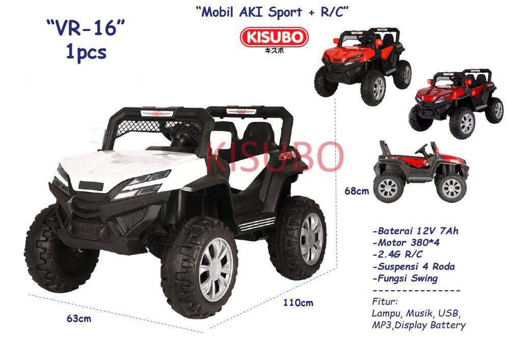 Mobil Aki Jeep Sport Merah Box @1