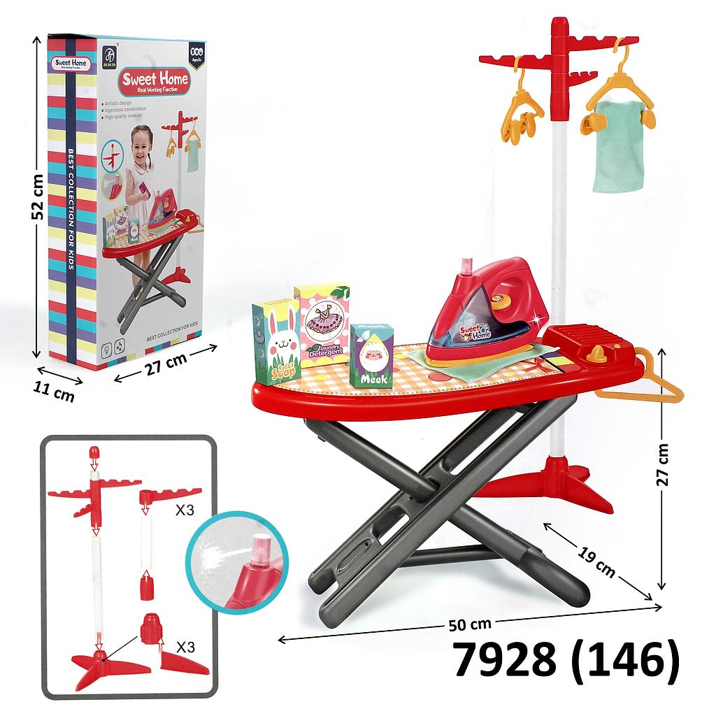 Laundry Set Meja Setrika + Setrika B/O dan Tiang Gantungan Baju Sweet Home Box @18