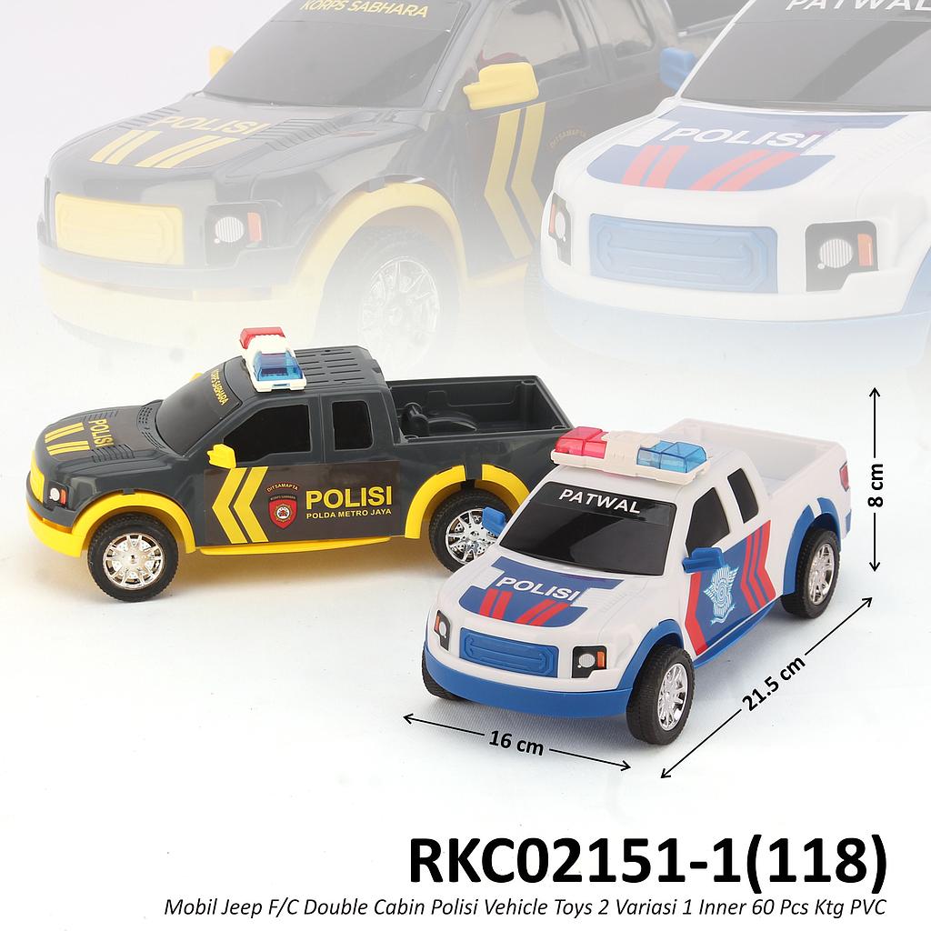 Mobil Jeep Polisi Double Cabin F/C Vehicle Toys 1 Inner 60 Pcs Ktg PVC @120