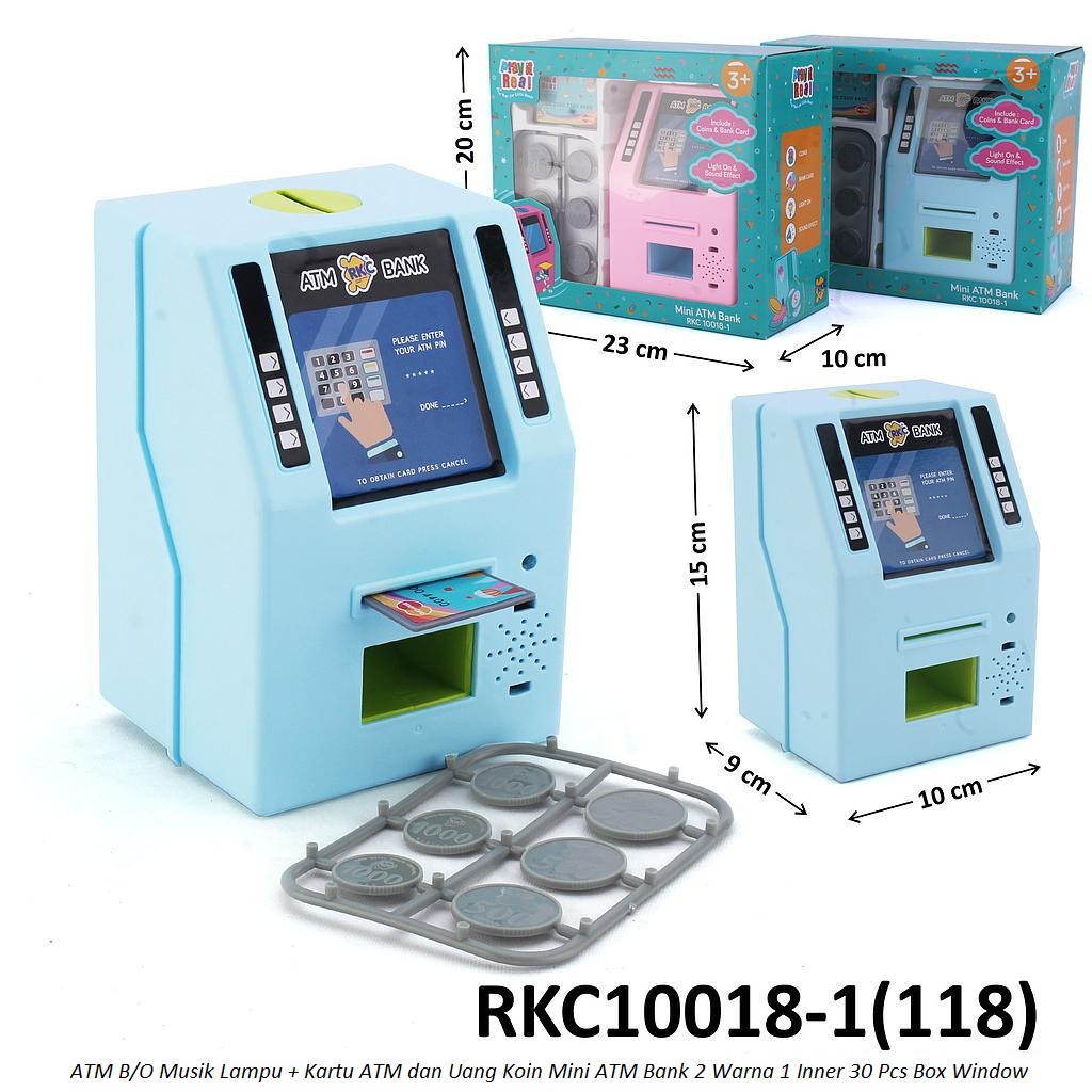 ATM B/O Musik Lampu + Kartu ATM dan Uang Koin Mini ATM Bank 2 Warna 1 Inner 30 Pcs Box Window @60 